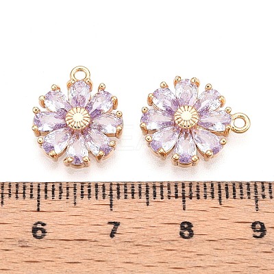 Real 18K Gold Plated Brass Micro Pave Cubic Zirconia Pendants KK-S360-043B-NF-1