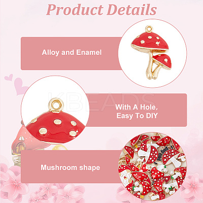 36Pcs 6 Styles Autumn Theme Alloy Enamel Pendants ENAM-HY0003-07-1