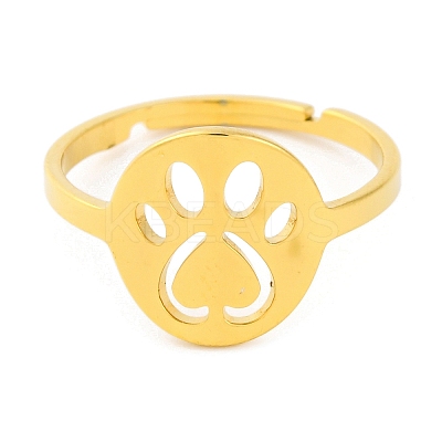 Animal 201 Stainless Steel Adjustable Rings for Women RJEW-D082-05E-1