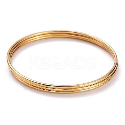 3Pcs Women's Simple Fashion PVD Vacuum Plating 201 Stainless Steel Stackable Bangles BJEW-O182-11G-1-1