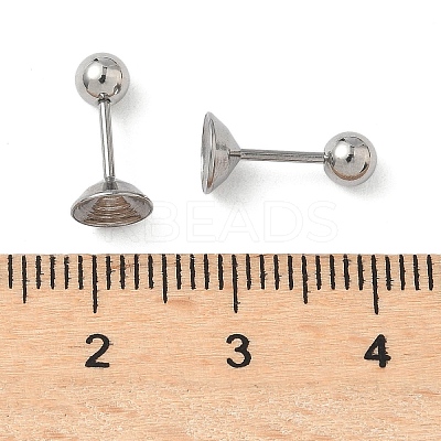304 Stainless Steel Stud Earring Findings STAS-U056-04C-P-1