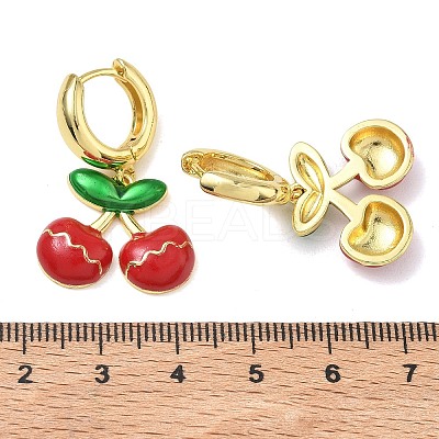 Brass & Enamel Hoop Dangle Earrings for Women EJEW-A167-20G-02-1