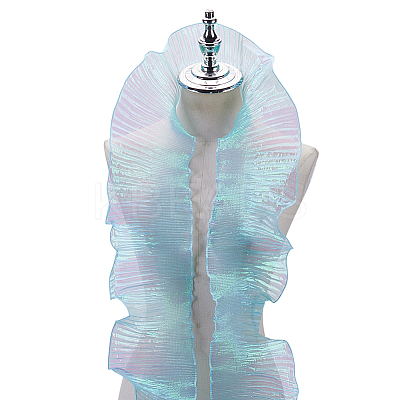 10M Iridescent Organza Pleated Lace Ribbon OCOR-HY0002-34D-1