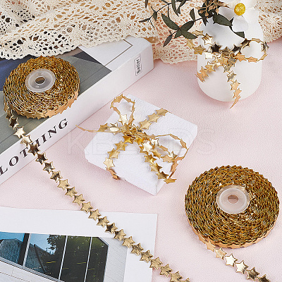 2 Rolls Cloth Star Lace Trims STIC-GF0001-37B-1
