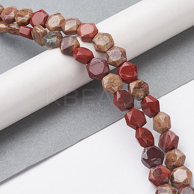 Natural Red Rainbow Jasper Beads Strands G-K359-C09-01-1