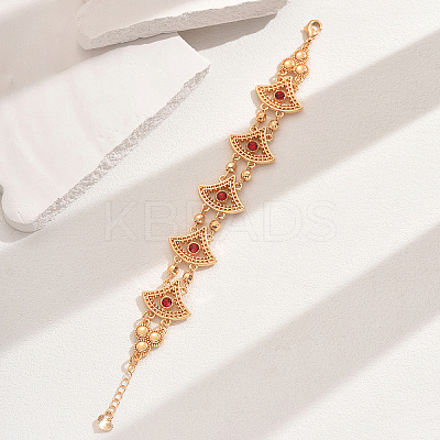Vintage Brass Glass Hollow Link Bracelets for Women QG3110-2-1