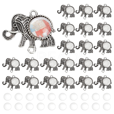 DIY Blank Elephant Tibetan Style Alloy Connector Charms Making Kit DIY-GA0006-81-1