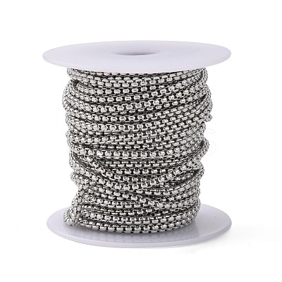 Tarnish Resistant 304 Stainless Steel Box Chains CHS-K001-37B-1