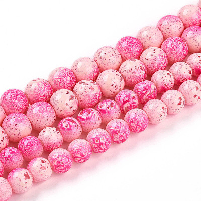 Transparent Baking Paint Glass Beads Strands DGLA-N009-10mm-01-1