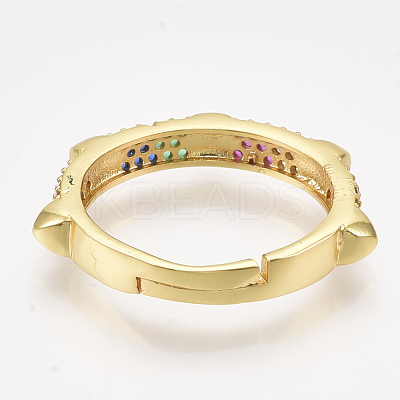 Adjustable Brass Micro Pave Cubic Zirconia Finger Rings RJEW-S044-023-1