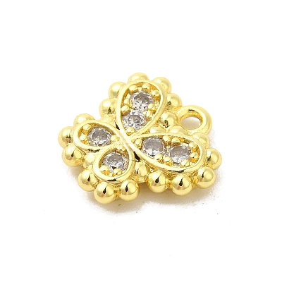 Real 18K Gold Plated Rack Plating Brass Micro Pave Cubic Zirconia Pendants Charms KK-S396-03C-1