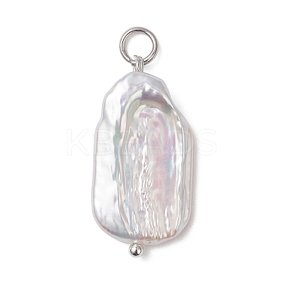 Natural Baroque Pearl Keshi Pearl Pendants PALLOY-JF04628-02-1