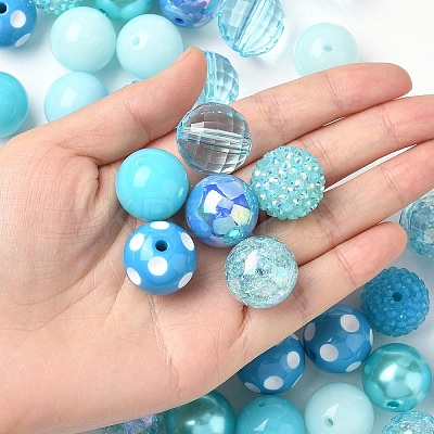 50Pcs 10 Styles Acrylic & Resin Round Beads Sets DIY-YW0012-03A-1
