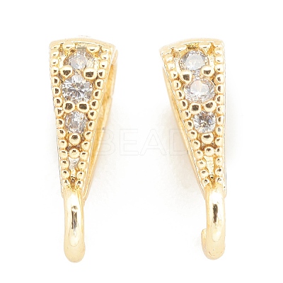 Brass Micro Pave Clear Cubic Zirconia Pendants X-ZIRC-O042-01G-1