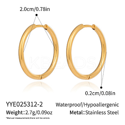 304 Stainless Steel Huggie Hoop Earrings for Women GR9460-2-1