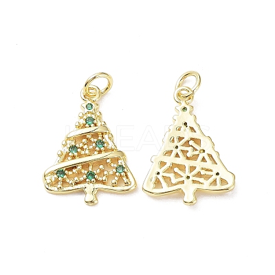 Brass with Cubic Zirconia Pendants X-KK-G469-12G-1