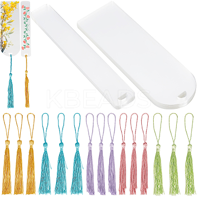 DIY Bookmark Making Kits. with Transparent Acrylic & Polyester Tassel Decoration DIY-SP0001-92D-1