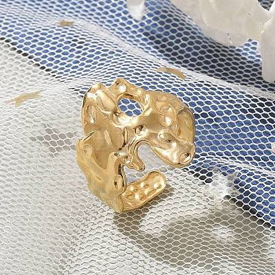 Irregular 304 Stainless Steel Open Cuff Rings for Unisex RJEW-Q003-01G-1