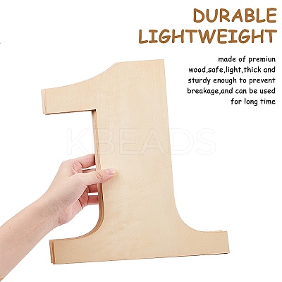 Number 1 Shape Unfinished Wood Slices DIY-GA0001-14-1