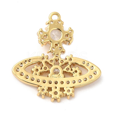 Rack Plating Brass Pave Cubic Zirconia Pendants KK-R150-05G-1