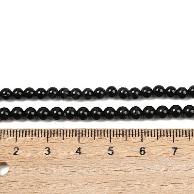 Natural Black Tourmaline Beads Strands G-G763-01-4mm-AB-1