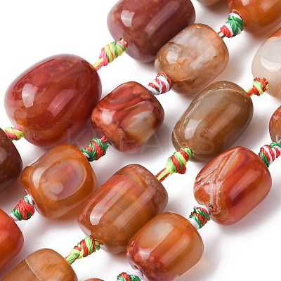 Natural Red Agate Beads Strands G-P605-H01-01-1