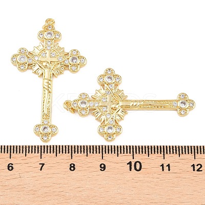Brass Micro Pave Cubic Zirconia Pendants KK-B167-21G-1