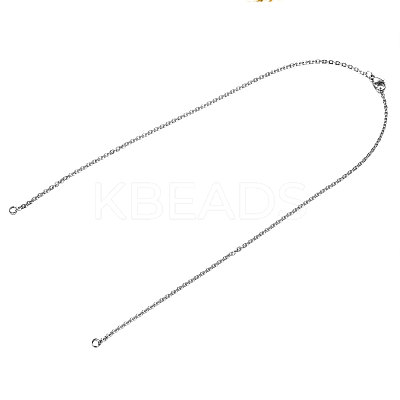 Tarnish Resistant 304 Stainless Steel Cable Chain Necklace Making LS-STAS-T040-PJ208-1-40-1
