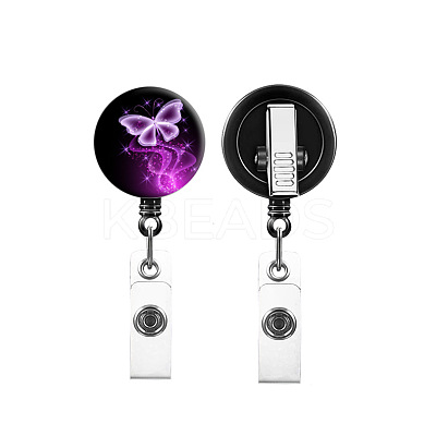 Plastic Butterfly Retractable Badge Reel BUER-PW0001-097B-02-1