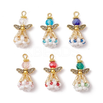 Faceted Glass Pendants PALLOY-MZ00586-1
