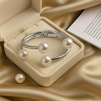 2Pcs 2 Colors Alloy Cuff Bangles BJEW-GO0001-06-1