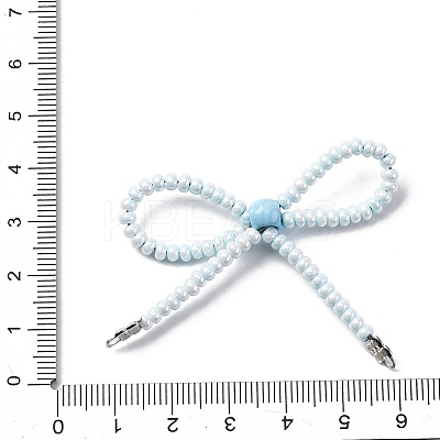 Alloy & Glass Seed Beads Bowknot Chandelier Component Links PALLOY-D359-03E-1