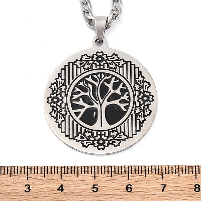 201 Stainless Steel Pendant Necklaces NJEW-C066-01P-1
