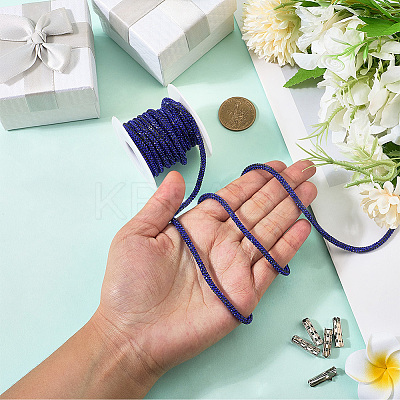 5 Yards Rhinestone Synthetic Rubber Cords OCOR-SP0001-33D-1