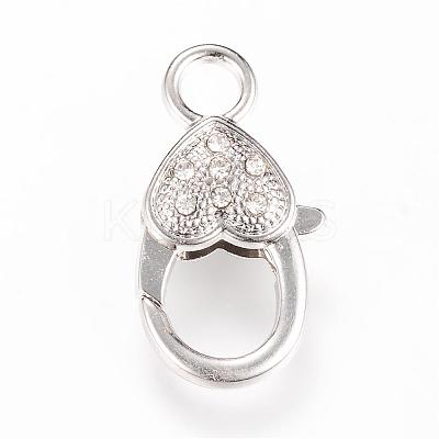 Alloy Rhinestone Lobster Claw Clasps KK-S301-01-1