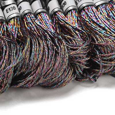 10 Skeins 12-Ply Metallic Polyester Embroidery Floss OCOR-Q057-A05-1