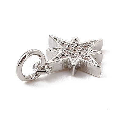 Brass Micro Pave Cubic Zirconia Charms ZIRC-F132-02P-1