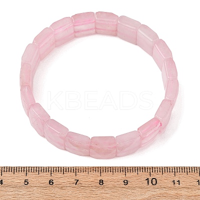 Natural Rose Quartz Beaded Stretch Bracelets for Unisex G-K303-02L-1