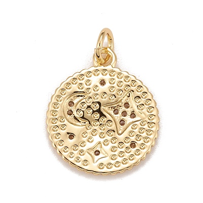 Brass Micro Pave Cubic Zirconia Pendants KK-A161-17G-1