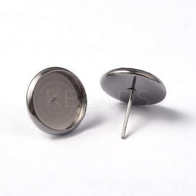 Tarnish Resistant 304 Stainless Steel Stud Earring Settings STAS-L182-18-1