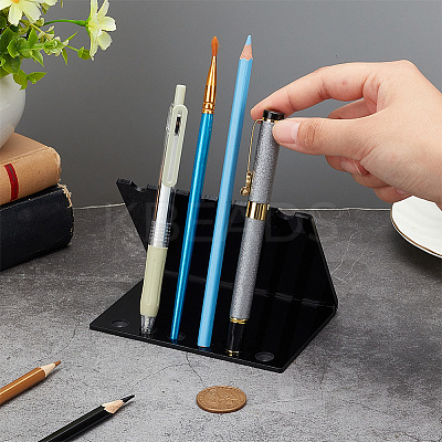 Letter V Shaped Acrylic Pencil & Makeup Brush Holder AJEW-WH0314-480-1