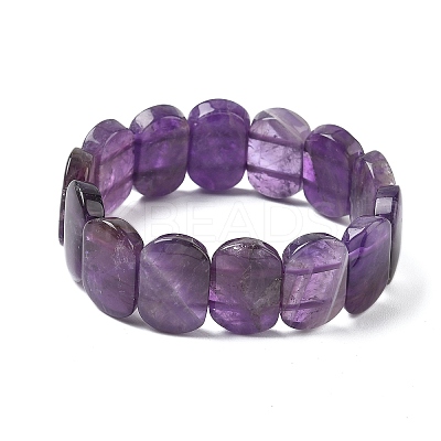 Natural Amethyst Beads Stretch Bracelets for Women Men BJEW-I323-02D-1