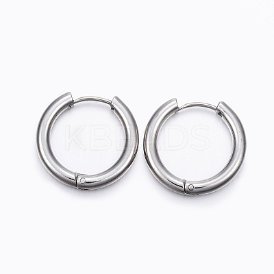 Tarnish Resistant 202 Stainless Steel Huggie Hoop Earrings LS-EJEW-F111-18mm-P01-1