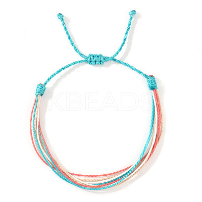 Adjustable Synthetic Fiber & Plush Cord Braided Bracelets AK4281-9-1
