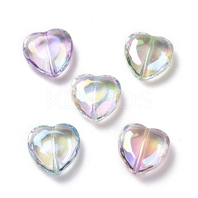 UV Plating Rainbow Iridescent Acrylic Beads PACR-H001-10-1