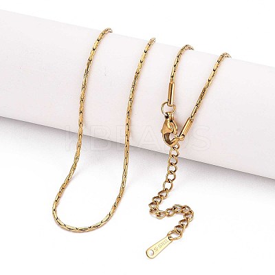 1.2MM 304 Stainless Steel Boston Link Chain Necklaces NJEW-N058-08G-1