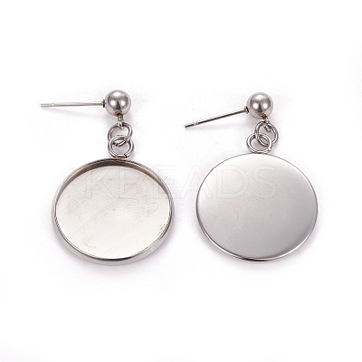Tarnish Resistant 304 Stainless Steel Stud Earring Settings LS-STAS-L226-019C-P-1