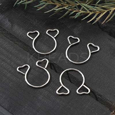 304 Stainless Steel Heart Clip on Nose Rings AJEW-A062-01B-P-1