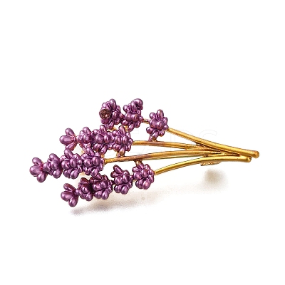 Lavender Flower Dark Orchid Enamel Pins JEWB-Q002-03G-1