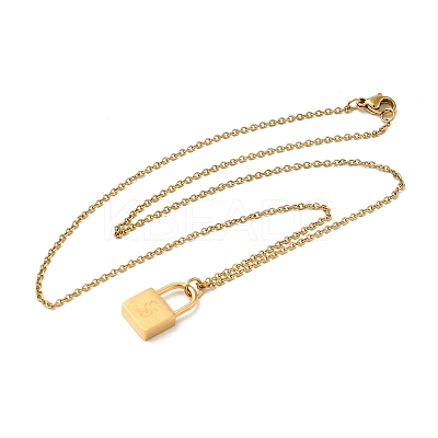 304 Stainless Steel Rolo Chain Pendant Necklaces NJEW-S444-01G-19-1
